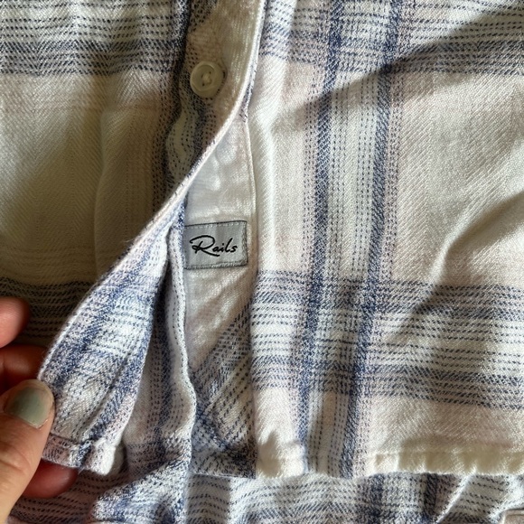 Rails Hunter Plaid Button Up Top White Blush XS Preppy - Picture 12 of 14